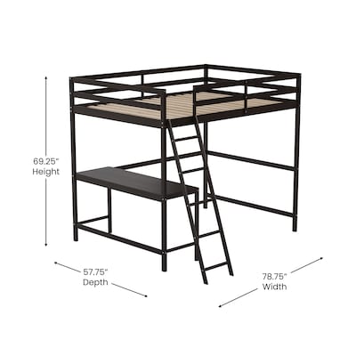 Flash Furniture Riley Loft Bed Frame with Desk, Full (MHLBD5ESPF)