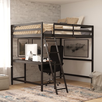 Flash Furniture Riley Loft Bed Frame with Desk, Full (MHLBD5ESPF)