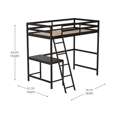 Flash Furniture Riley Loft Bed Frame with Desk, Twin (MHLBD5ESPT)