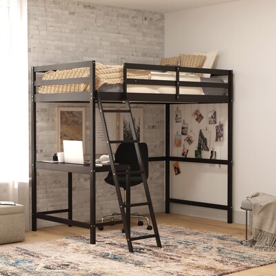 Flash Furniture Riley Loft Bed Frame with Desk, Twin (MHLBD5ESPT)