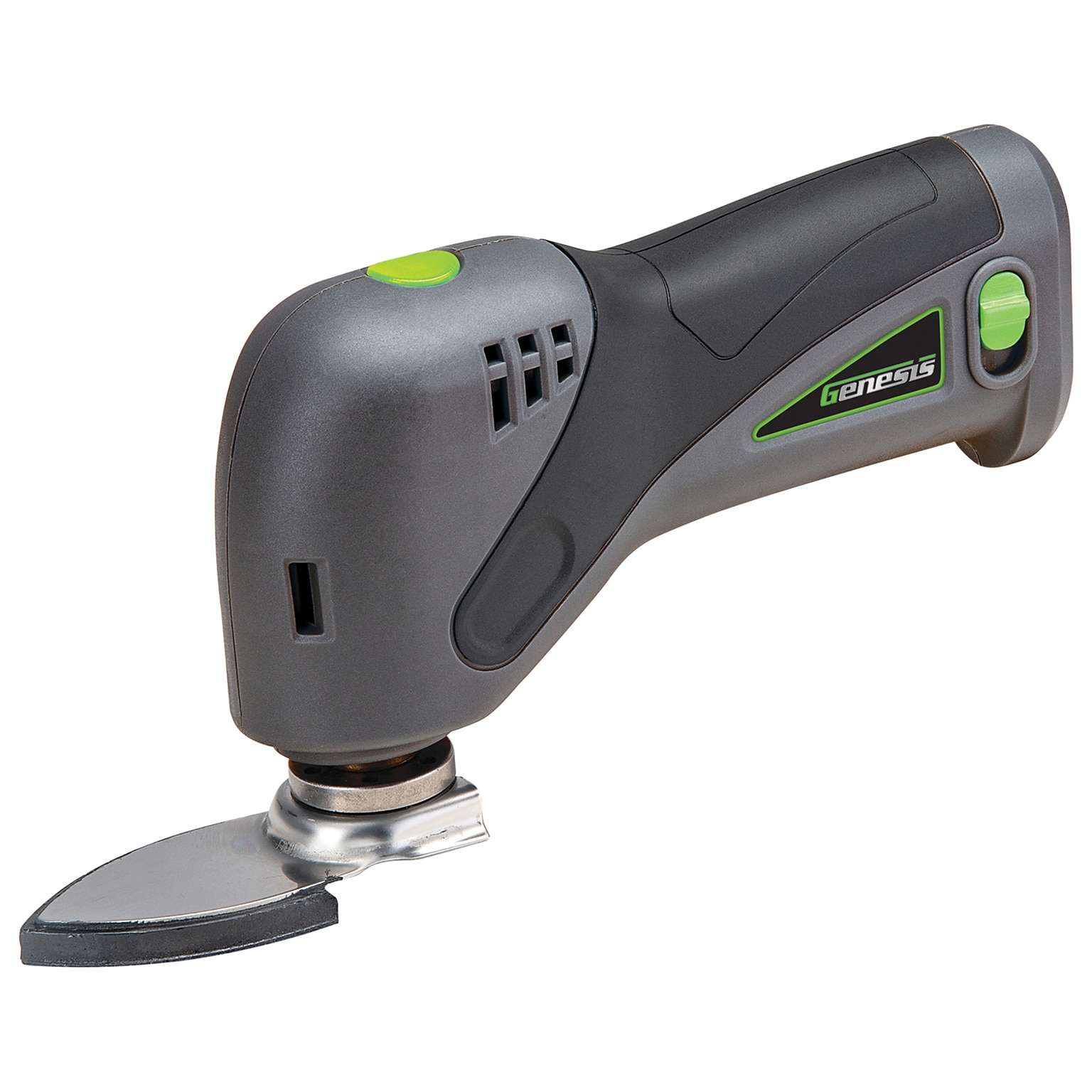 Genesis 8-Volt Li-Ion Cordless Oscillating Tool with Battery Pack, Charger & Sandpaper, Gray (GLMT08B)