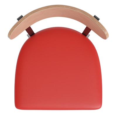 Flash Furniture Wright Transitional Steel Boomerang Back Barstool, Black/Natural Birch/Red (XUDG6V6RDVNAT)