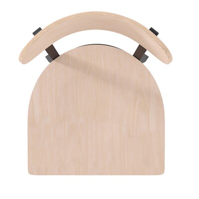 Flash Furniture Wright Transitional Steel Boomerang Back Barstool, Black/Natural Birch (XUDG6V6BNAT)