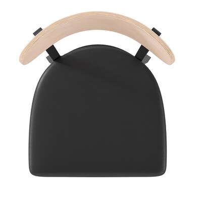 Flash Furniture Wright Transitional Steel Boomerang Back Barstool, Black/Natural Birch (XUDG6V6BVNAT)