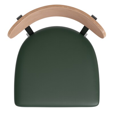 Flash Furniture Wright Transitional Steel Boomerang Back Barstool, Black/Natural Birch/Green (XUDG6V6GNVNAT)