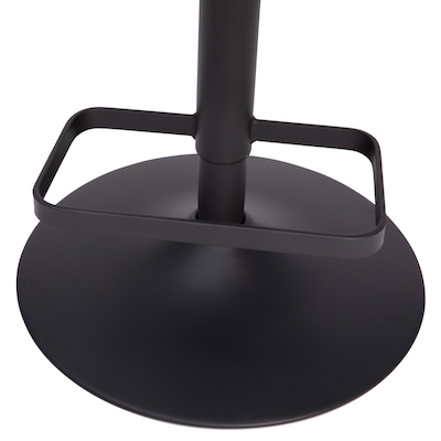 Flash Furniture Erik Contemporary Fabric Barstool with Rounded Mid-Back, Gray with Black Base (CH122070GYFABBK)