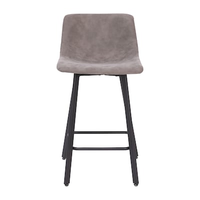 Flash Furniture Caleb Modern Metal and Faux Leather Armless Counter Height Stool, Gray, 2 Pieces (CH21206924GY)