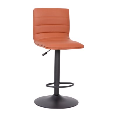 Flash Furniture Vincent Modern Vinyl Swivel Barstool, Cognac (CH920231BRBK)