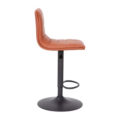Flash Furniture Vincent Modern Vinyl Swivel Barstool, Cognac (CH920231BRBK)
