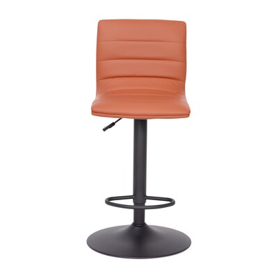 Flash Furniture Vincent Modern Vinyl Swivel Barstool, Cognac (CH920231BRBK)