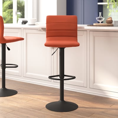 Flash Furniture Vincent Modern Vinyl Swivel Barstool, Cognac (CH920231BRBK)