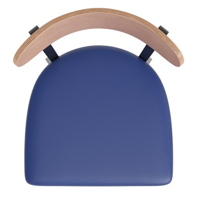 Flash Furniture Wright Transitional Metal Boomerang Back Commercial Barstools, Black/Birch/Blue, 2-Pieces/Pack (2XUDG6V6BLVNAT)