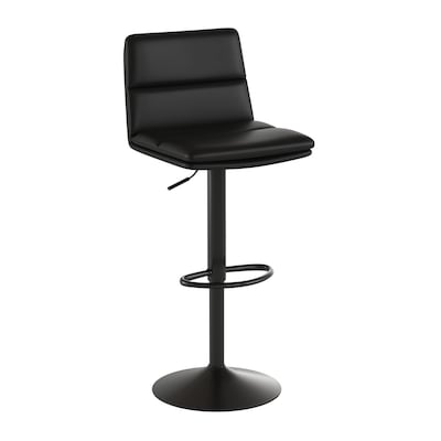 Flash Furniture Hughes Modern Faux Leather Channel Stitched Barstool, Black, 2 Pieces (CH202071BK)