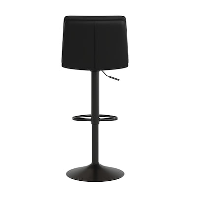 Flash Furniture Hughes Modern Faux Leather Channel Stitched Barstool, Black, 2 Pieces (CH202071BK)