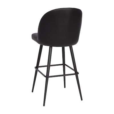 Flash Furniture Lyla Modern Faux Leather High Back Barstool, Black, 2 Pieces (AY1026H30BK)