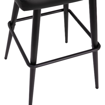 Flash Furniture Lyla Modern Faux Leather High Back Barstool, Black, 2 Pieces (AY1026H30BK)