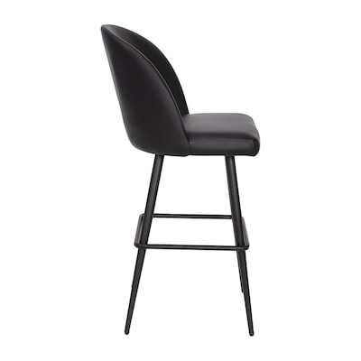 Flash Furniture Lyla Modern Faux Leather High Back Barstool, Black, 2 Pieces (AY1026H30BK)