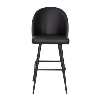 Flash Furniture Lyla Modern Faux Leather High Back Barstool, Black, 2 Pieces (AY1026H30BK)