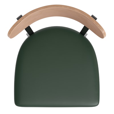 Flash Furniture Wright Transitional Metal Boomerang Back Commercial Barstools, Black/Birch/Green, 2-Pieces/Pack (2XUDG6V6GNVNAT)