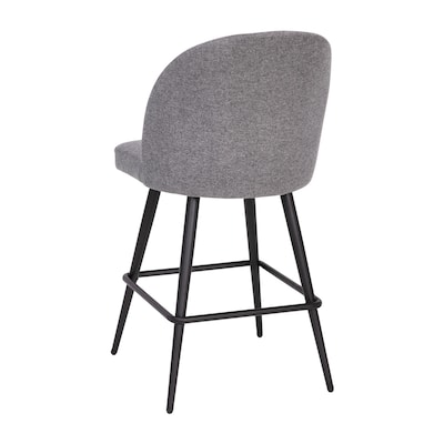 Flash Furniture Lyla Modern Faux Linen High Back Counter Height Stool, Gray, 2 Pieces (AY1026H26GYFAB)