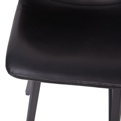 Flash Furniture Caleb Modern Metal and Faux Leather Armless Counter Height Stool, Black, 2 Pieces (CH21206924BK)