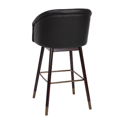 Flash Furniture Margo Modern Faux Leather and Beechwood Barstool, Black, 2 Pieces (2AY192830BK)