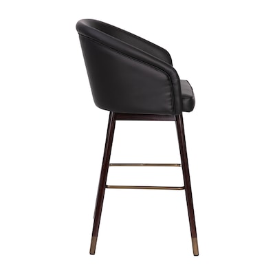Flash Furniture Margo Modern Faux Leather and Beechwood Barstool, Black, 2 Pieces (2AY192830BK)