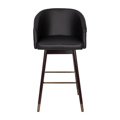 Flash Furniture Margo Modern Faux Leather and Beechwood Barstool, Black, 2 Pieces (2AY192830BK)