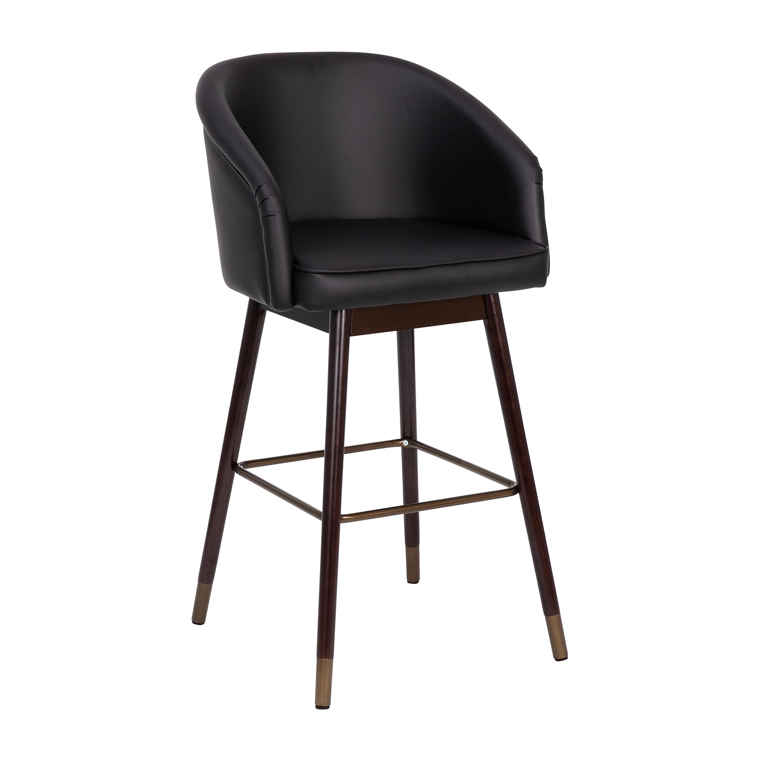 Flash Furniture Margo Modern Faux Leather and Beechwood Barstool, Black (AY192830BK)