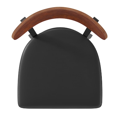 Flash Furniture Wright Transitional Metal Boomerang Back Commercial Barstools, Black/Walnut, 2-Pieces/Pack (2XUDG6V6BVWAL)