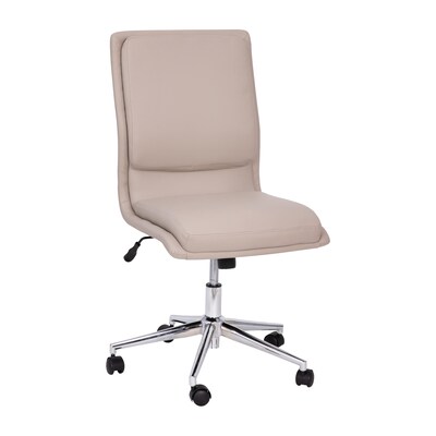 Flash Furniture Madigan Armless LeatherSoft Swivel Mid-Back Task Office Chair, Taupe (GO21111TAUPE)