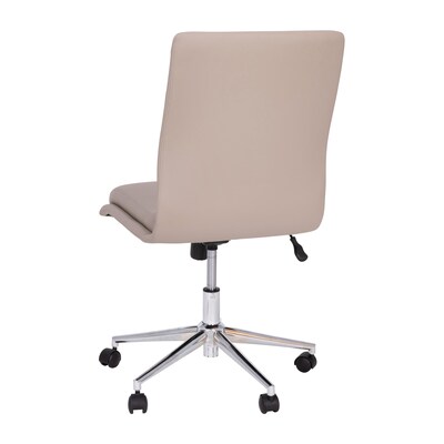 Flash Furniture Madigan Armless LeatherSoft Swivel Mid-Back Task Office Chair, Taupe (GO21111TAUPE)