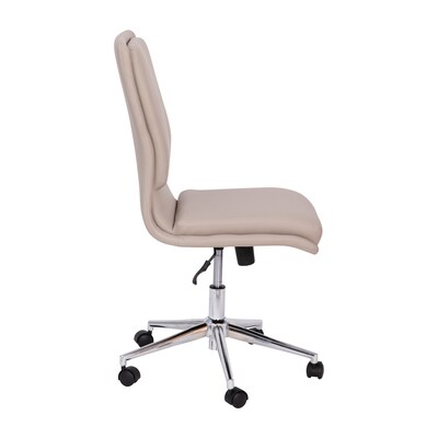 Flash Furniture Madigan Armless LeatherSoft Swivel Mid-Back Task Office Chair, Taupe (GO21111TAUPE)