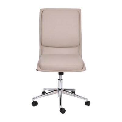 Flash Furniture Madigan Armless LeatherSoft Swivel Mid-Back Task Office Chair, Taupe (GO21111TAUPE)