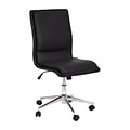 Flash Furniture Madigan Armless LeatherSoft Swivel Mid-Back Task Office Chair, Black (GO21111BK)