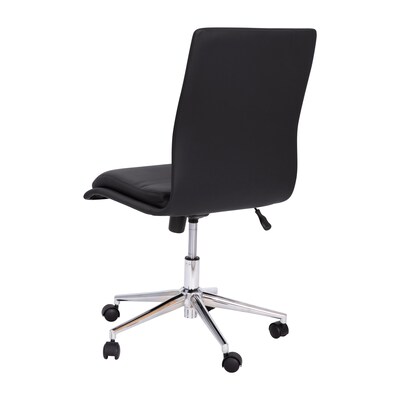 Flash Furniture Madigan Armless LeatherSoft Swivel Mid-Back Task Office Chair, Black (GO21111BK)