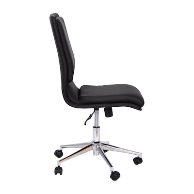 Flash Furniture Madigan Armless LeatherSoft Swivel Mid-Back Task Office Chair, Black (GO21111BK)