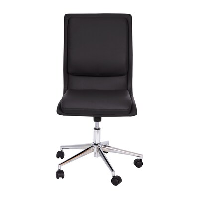 Flash Furniture Madigan Armless LeatherSoft Swivel Mid-Back Task Office Chair, Black (GO21111BK)