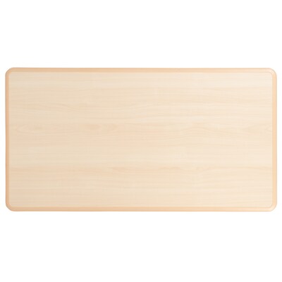 Flash Furniture Emmy Rectangular Activity Table Set, 23.625" x 47.25", Height Adjustable, Natural (YU06034RECTBLNA)