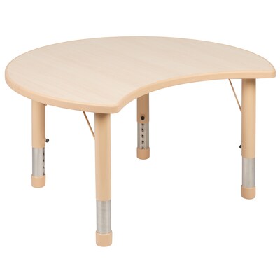 Flash Furniture Emmy Crescent Activity Table Set, Height Adjustable, 25.125" x 35.5", Natural (YU09332CIRTBLNT)