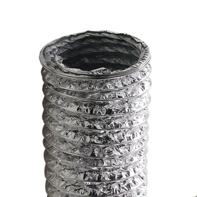 Deflecto Silver Supurr-Flex 5-Ply Aluminum Flex Duct, 4" x 50' (F0450)