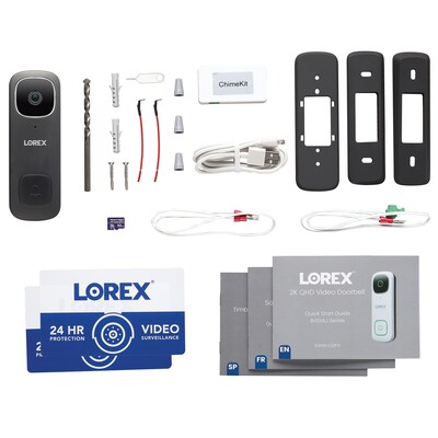 Lorex 2K QHD Wired Smart Video Doorbell, Black (LORB451AJDBE)