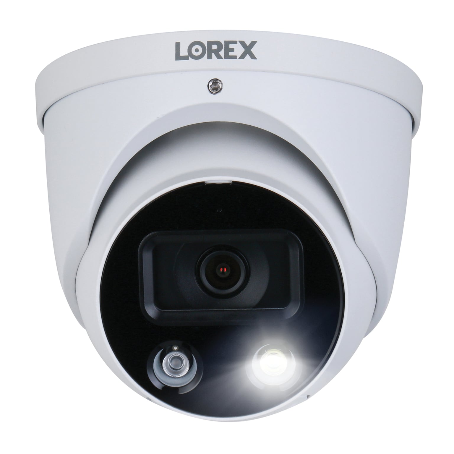Lorex 4K Ultra HD Indoor/Outdoor Add-on IP Dome Security Camera with Smart Deterrence Plus, White (E893DD-E)