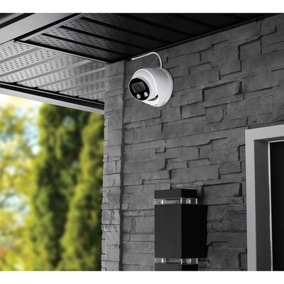 Lorex 4K Ultra HD Indoor/Outdoor Add-on IP Dome Security Camera with Smart Deterrence Plus, White (E893DD-E)