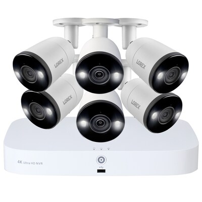 Lorex 4K UHD Outdoor Security System with 6 3TB Fusion NVR & Weatherproof IP Bullet Cameras, 8-Chann