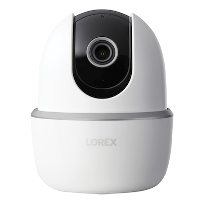 Lorex 2K QHD Indoor Wi-Fi Smart Pan-and-Tilt Security Camera with Person Detection, White (W462AQC-E