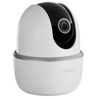 Lorex 2K QHD Indoor Wi-Fi Smart Pan-and-Tilt Security Camera with Person Detection, White (W462AQC-E)