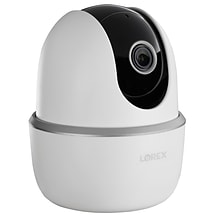 Lorex 2K QHD Indoor Wi-Fi Smart Pan-and-Tilt Security Camera with Person Detection, White (W462AQC-E