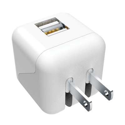 XYST 2.4-Amp Dual USB Wall Charger, White (XYS-242WCWT)
