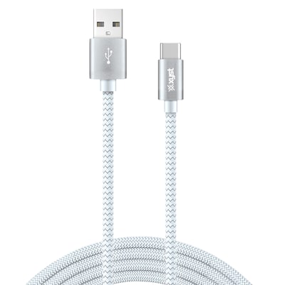 XYST Charge and Sync 10 USB to USB-C Braided Cable, White (XYS-TC10604B)